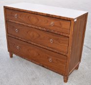 1 x CHANNELS Handcrafted Wooden 3-Door Chest - Recently Procured From A Luxury 5-Star Hotel - Ref: