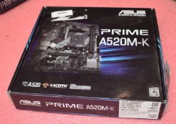 1 x Asus Prime A520M-K AMD Ryzen AM4 Motherboard - Boxed With Accessories