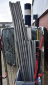 26 x 5cms Diameter Scaffolding Poles Plus Footplates and Connectors - Ref: K240 - CL905 - Location:
