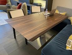 1 x Designer Extending 2.4-Metre Dining Table with a Stylish Contemporary Steel Table Base