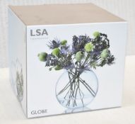 1 x LSA 'Globe' Luxury Mouthblown Glass Spherical Flower Vase, 24cm - Original Price £50.00 - Boxed