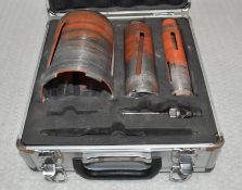 1 x Set Of 3 Core Drills In Metal Case - Ref: K247 - CL905 - Location: Altrincham WA14Condit
