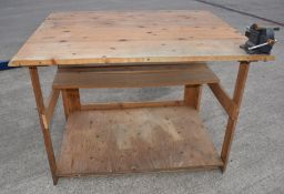 1 x Wooden Workbench With Stanley 4