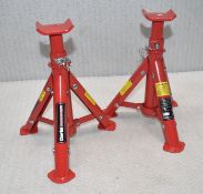 2 x CLARKE Strongarm 2-Tonne Folding Axle Stands - Model: CAX2TF - Ref: K245 - CL905 - Location: Alt
