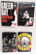 4 x Rock and Roll Themed Green Day, Slash, AC/DC and Guns N' Roses Ladies T-Shirts - Size: Large
