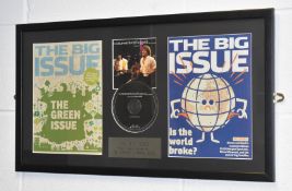 1 x Authentic ROD STEWART and RONNIE WOOD Autographs With COA - The Big Issue Front Covers
