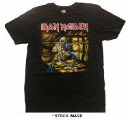 1 x IRON MAIDEN Piece of Mind Logo Short Sleeve Men's T-Shirt by Gildan - Size: Medium - Colour: