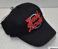 5 x David Bowie Baseball Caps By Rock Off - Black With Red Logo - New & Unused - RRP £100