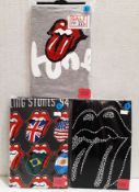 3 x THE ROLLING STONES Various Designs Short Sleeve T-Shirts - Size: Large -