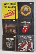 6 x Rock Band Themed 192 Page Notebook Journals - Bands Include Sex Pistols, Guns n Roses, Pink