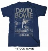 1 x DAVID BOWIE Isolar Tour 1976 Logo Short Sleeve Men's T-shirt by Fruit of the Loom - Size: Medium