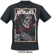 1 x METALLICA Death Reaper Logo Short Sleeve Men's T-Shirt by Gildan - Size: Small