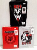 3 x Rock and Roll Themed KISS, Ramones and AC/DC Short Sleeve Baby T-Shirts - Size: 6 Months