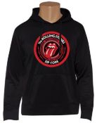 1 x Rolling Stones Mens's Zip Code Pullover Hoodie in Black With Front Pocket - Officially