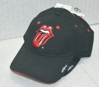 4 x Rolling Stones Baseball Caps Featuring the Iconic Tongue and Lips Logo - Colour: Black