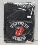 1 x Rolling Stones Cross Body Festival Bag by Rock Sax - Iconic Tongue and Lips Logo