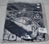1 x Led Zeppelin Vintage Print Men's Zip Hoodie Jacket - White/Blue - Size: XXL - Officially