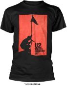 1 x U2 Under a Red Blood Sky Logo Short Sleeve Men's T-Shirt - Size: Medium - Colour: Black -