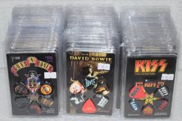 50 x Assorted Guitar Pick Multipacks By Perri's- 6 Picks Per Pack - Features David Bowie, Kiss &