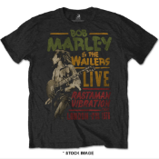 1 x BOB MARLEY Merchandise Rastaman Vibration 1976 Tour Logo Short Sleeve Men's T-Shirt - Size: