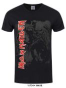 1 x IRON MAIDEN Trooper in Contrast Logo Short Sleeve Men's T-Shirt by Gildan - Size: Medium -