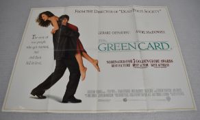 1 x Original VINTAGE Quad MOVIE POSTER From the Film GREEN CARD - Size: 76 x 101 cms