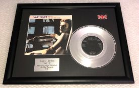 1 x Framed DAVID BOWIE Silver 7 Inch Vinyl Record - WE ARE THE DEAD - Mounted and Presented in a