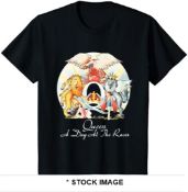 1 x QUEEN Official Merchandise A Day at the Races Logo Short Sleeve Men's T-Shirt - Size: Extra