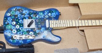1 x Miniature Hand Made Guitar - Paisley Flower, Fender Telecastor - New & Unused - RRP £35