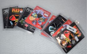 10 x Assorted Guitar Pick Multipacks By Perri's- 6 Picks Per Pack - Features Pink Floyd, Kiss,