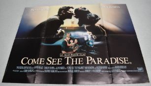 1 x Original VINTAGE Quad MOVIE POSTER From the Film COME SEE THE PARADISE - Size: 101 x 76 cms