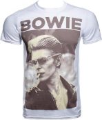 1 x DAVID BOWIE Official Merchandise David Smoking Logo Short Sleeve Men's T-Shirt - Size: XXL -