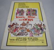 1 x Original VINTAGE MOVIE POSTER From the Film YOURS, MINE, AND OURS - Size: 104 x 69 cms