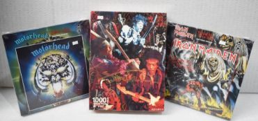 3 x Jigsaws Puzzles By Rock Saws/Aquarius - Includes Jimi Hendrix, Motorhead & Iron Maiden