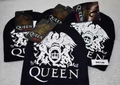 6 x Queen Unisex Beanie Hats - Officially Licensed Merchandise - New With Tags - RRP £108 -
