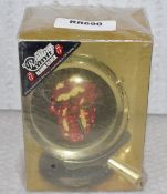 1 x Rolling Stones Alarm Clock by Disaster Designs - Chrome and Black With a Sparkly Tongue Logo
