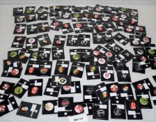 Approx 100 x Rock n Roll Button Badges By Pyramid - Various Bands Included - Officially Licensed