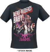 1 x AEROSMITH Aero-Vederci Baby Tour 2017 Logo Short Sleeve Men's T-shirt by Gildan - Size: XXL -