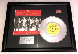 1 x Framed ROLLING STONES Silver 7 Inch Vinyl Record - TIME IS ON MY SIDE - Mounted and Presented in