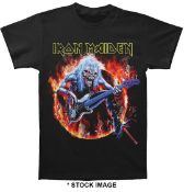 1 x IRON MAIDEN Fear of Flames Short Sleeve Men's T-Shirt by Gildan - Size: Small - Colour: Black