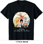 1 x QUEEN Official Merchandise A Day at the Races Logo Short Sleeve Men's T-Shirt - Size: Large -