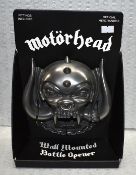 1 x Motorhead Wall Mounted Bottle Opener - Snaggletooth With a Gun Metal Finish - By Beer