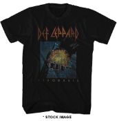 1 x DEF LEPPARD Vintage Pyromania Logo Short Sleeve Men's T-Shirt in Black by Sniper Gang - Size: