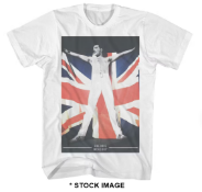 1 x FREDDIE MERCURY Official Merchandise Union Jack Flag Short Sleeve Men's T-Shirt - Size: Medium