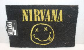 1 x Nirvana Heavy Duty Doormat - Size: 62 x 40 cms - Officially Licensed Merchandise by Pyramid