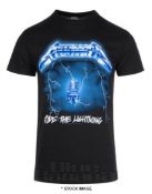1 x METALLICA Ride The Lightning Logo Short Sleeve Men's T-Shirt by Gildan - Size: Extra Large -