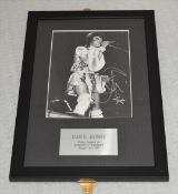 1 x Authentic DAVID BOWIE Autograph With COA - Monochrome Photograph Signed By David Bowie at The