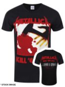 1 x METALLICA Kill Em All Tour Logo Short Sleeve Men's T-Shirt by Gildan - Size: Medium - Colour: