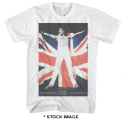 1 x FREDDIE MERCURY Official Merchandise Union Jack Flag Short Sleeve Men's T-Shirt - Size: XXL -