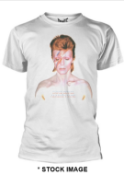 1 x DAVID BOWIE Official Merchandise ALADDIN SANE Short Sleeve Ladies T-Shirt by Gildan - Size: